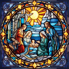 ARTopet 5D Diamond Art Painting Kits Nativity Stained Glass Diamond Art Painting for Adults Beginners with Accessories DIY Full Round Drill for Home Wall Decor 30x30cm/11.8x11.8in