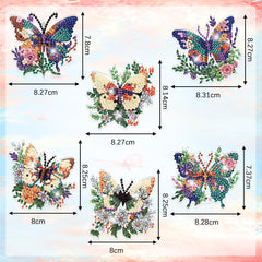 ARTopet Christmas Diamond Art Painting Keychain Kit for Adults 5D DIY Cute Animals Diamond Art Keychains for Xmas DIY Crafts Hanging Ornaments Home Decor Double-Sided Drilling-6Pcs Butterfly