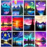 TINY FUN 12 Pack Diamond Painting Kits for Adults 5D Diamond Art Kit Paint by Number for Beginners, DIY Paint with Round Full Drill Diamonds Paintings Gem Art for Home Wall Decor Gift (12X16 Inch