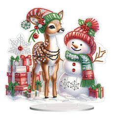 ARTopet DIY Diamond Desktop Ornaments Christmas Snowman Diamond Art Painting Tabletop Ornaments Single Sided Diamond Design Home Decor-Snowman04