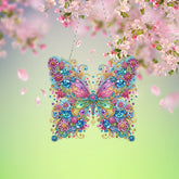 DIY Diamond Pendant, Diamond Art Painting, Colorful Butterfly, Creative Design, PET Material, Home Decoration Pendant (Double-Sided Pattern, Single-Sided Diamond)