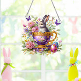 DIY Diamond Pendant Diamond Art Painting Easter Creative Design PET Home Decoration Pendant (Single-Sided Diamond)