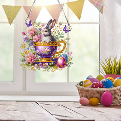DIY Diamond Pendant Diamond Art Painting Easter Creative Design PET Home Decoration Pendant (Single-Sided Diamond)