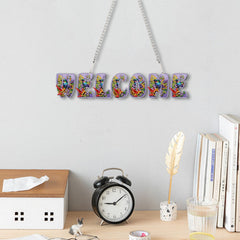 DIY Diamond Pendant Diamond Art Painting Spring Hummingbird Purple Text Creative Design PET Home Decoration Pendant (Single-Sided Diamond)