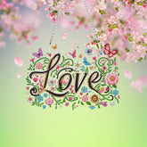 DIY Diamond Pendant Diamond Art Painting Flower Love Text Creative Design PET Home Decoration Pendant (Single-Sided Diamond)