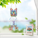 DIY Diamond Art Painting Spring 3D Creative Design Dreamy Beautiful Wind Chime PVC Material Home Decoration Pendant (Double-sided Drill)