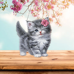 DIY Diamond Art Painting Cat Creative Design Pet Material Home Decoration Pendant (Double-Sided Pattern Single-Sided Dot Diamond)