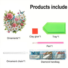 DIY Diamond Art Painting Mother’s Day Creative Design PET Material Home Decoration Pendant (Double-Sided Pattern Single-Sided Drill)