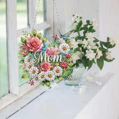DIY Diamond Art Painting Mother’s Day Creative Design PET Material Home Decoration Pendant (Double-Sided Pattern Single-Sided Drill)