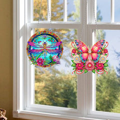 DIY Diamond Art Painting Creative Design Irregular PET Home Decoration Pendant Three-Piece Set (Double-Sided Pattern Single-Sided Dot Diamond)