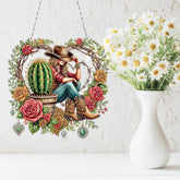 DIY Diamond Art Painting Creative Design PET Material Irregular Shape Home Decoration Pendant (Double-Sided Pattern Single-Sided Dot Diamond)