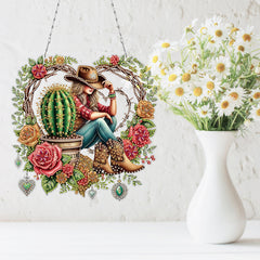 DIY Diamond Art Painting Creative Design PET Material Irregular Shape Home Decoration Pendant (Double-Sided Pattern Single-Sided Dot Diamond)