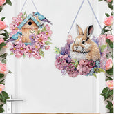 DIY Diamond Art Painting Pendant, Easter Bunny Creative Design, PET Material Home Decor Two-Piece Set (Single-Sided Rhinestone Dotting)