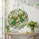 DIY Diamond Art Painting Pendant, Spring Creative Design, PET Material Hollowed-out Home Decor Pendant (Single-sided Rhinestone Dotting)