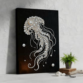 DIY Pearl Painting with Frame - Creative Design, DIY Self-Adhesive, Healing, Stress-Relieving Home Wall Decoration, Framed Painting with Frame Tools (Black Canvas)