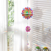 DIY Diamond Art Painting Pendant Mandala Creative Design PET Material 3D Assembly Home Decor with Dazzling Crystal Pendant (Double-sided Rhinestone Dotting)