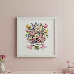 DIY Mother's Day Flowers Pattern Creative Design Beginner-Friendly Round Hoop Decorative Painting Hand Embroidery Kit