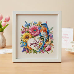DIY Mother's Day Flowers Pattern Creative Design Beginner-Friendly Round Hoop Decorative Painting Hand Embroidery Kit