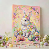 DIY Pearl Painting with Frame - Easter Creative Design, Handmade Healing and Stress-Relieving Home Wall Decoration, Framed Painting 30x40cm with Frame Tools (Colored Canvas)