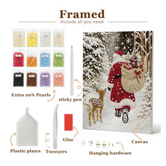 Framed Pearl Diamond Painting Kit, 11.8 x 15.7 Inches