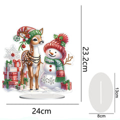 ARTopet DIY Diamond Desktop Ornaments Christmas Snowman Diamond Art Painting Tabletop Ornaments Single Sided Diamond Design Home Decor-Snowman04