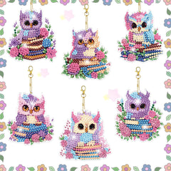 ARTopet Christmas Diamond Art Painting Keychain Kit for Adults 5D DIY Cute Animals Diamond Art Keychains for Xmas DIY Crafts Hanging Ornaments Home Decor Double-Sided Drilling-6Pcs Owl