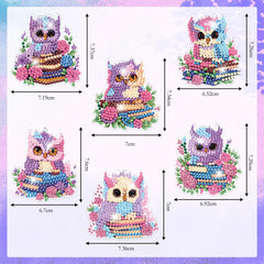 ARTopet Christmas Diamond Art Painting Keychain Kit for Adults 5D DIY Cute Animals Diamond Art Keychains for Xmas DIY Crafts Hanging Ornaments Home Decor Double-Sided Drilling-6Pcs Owl
