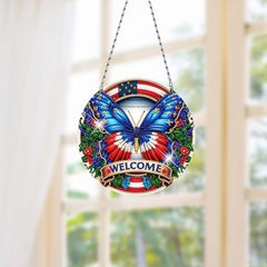 DIY Diamond Pendant Diamond Art Painting Animal Creative Design PET Round Home Decoration Pendant (Single-Sided Diamond)