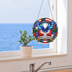 DIY Diamond Pendant Diamond Art Painting Animal Creative Design PET Round Home Decoration Pendant (Single-Sided Diamond)