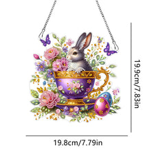 DIY Diamond Pendant Diamond Art Painting Easter Creative Design PET Home Decoration Pendant (Single-Sided Diamond)
