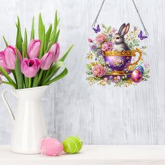 DIY Diamond Pendant Diamond Art Painting Easter Creative Design PET Home Decoration Pendant (Single-Sided Diamond)