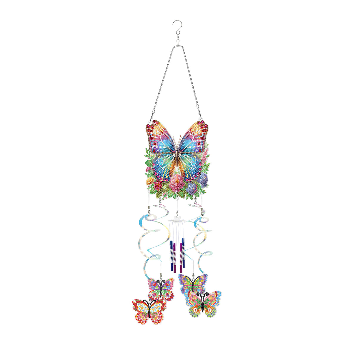 DIY Diamond Art Painting Spring 3D Creative Design Dreamy Beautiful Wind Chime PVC Material Home Decoration Pendant (Double-sided Drill)