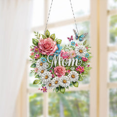 DIY Diamond Art Painting Mother’s Day Creative Design PET Material Home Decoration Pendant (Double-Sided Pattern Single-Sided Drill)