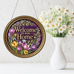 DIY Diamond Art Painting Creative Design PET Material Round Home Decoration Pendant (Double-Sided Pattern Single-Sided Dot Diamond)