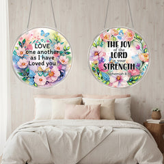 DIY Diamond Art Painting Creative Design PET Material Round Irregular Shape Home Decoration Pendant(4PCS)(Single-Sided Diamond)