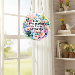 DIY Diamond Art Painting Creative Design PET Material Round Irregular Shape Home Decoration Pendant(4PCS)(Single-Sided Diamond)
