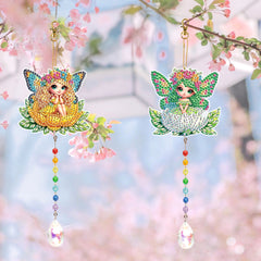 DIY Diamond Art Painting Creative Design Acrylic Home Decoration Colorful Crystal Pendant Two-Piece Set(Double-sided spot drilling)