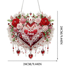 DIY Diamond Art Painting Valentine's Day Creative Design Acrylic Material Irregular Shape Home Decoration Hanging Ornament (Single-Sided Diamond)