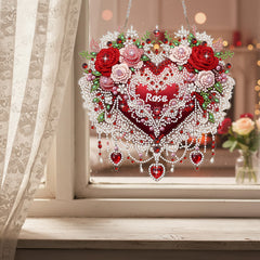 DIY Diamond Art Painting Valentine's Day Creative Design Acrylic Material Irregular Shape Home Decoration Hanging Ornament (Single-Sided Diamond)