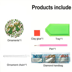 DIY Diamond Art Painting Pendant, Spring Creative Design, PET Material Hollowed-out Home Decor Pendant (Single-sided Rhinestone Dotting)