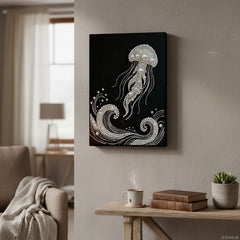 DIY Pearl Painting with Frame - Creative Design, DIY Self-Adhesive, Healing, Stress-Relieving Home Wall Decoration, Framed Painting with Frame Tools (Black Canvas)
