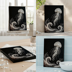 DIY Pearl Painting with Frame - Creative Design, DIY Self-Adhesive, Healing, Stress-Relieving Home Wall Decoration, Framed Painting with Frame Tools (Black Canvas)