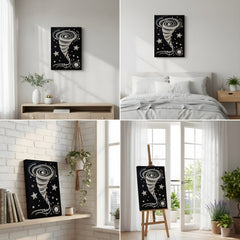 DIY Pearl Painting with Frame - Creative Design, DIY Self-Adhesive, Healing, Stress-Relieving Home Wall Decoration, Framed Painting with Frame Tools (Black Canvas)