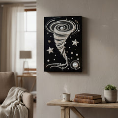 DIY Pearl Painting with Frame - Creative Design, DIY Self-Adhesive, Healing, Stress-Relieving Home Wall Decoration, Framed Painting with Frame Tools (Black Canvas)