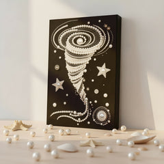 DIY Pearl Painting with Frame - Creative Design, DIY Self-Adhesive, Healing, Stress-Relieving Home Wall Decoration, Framed Painting with Frame Tools (Black Canvas)