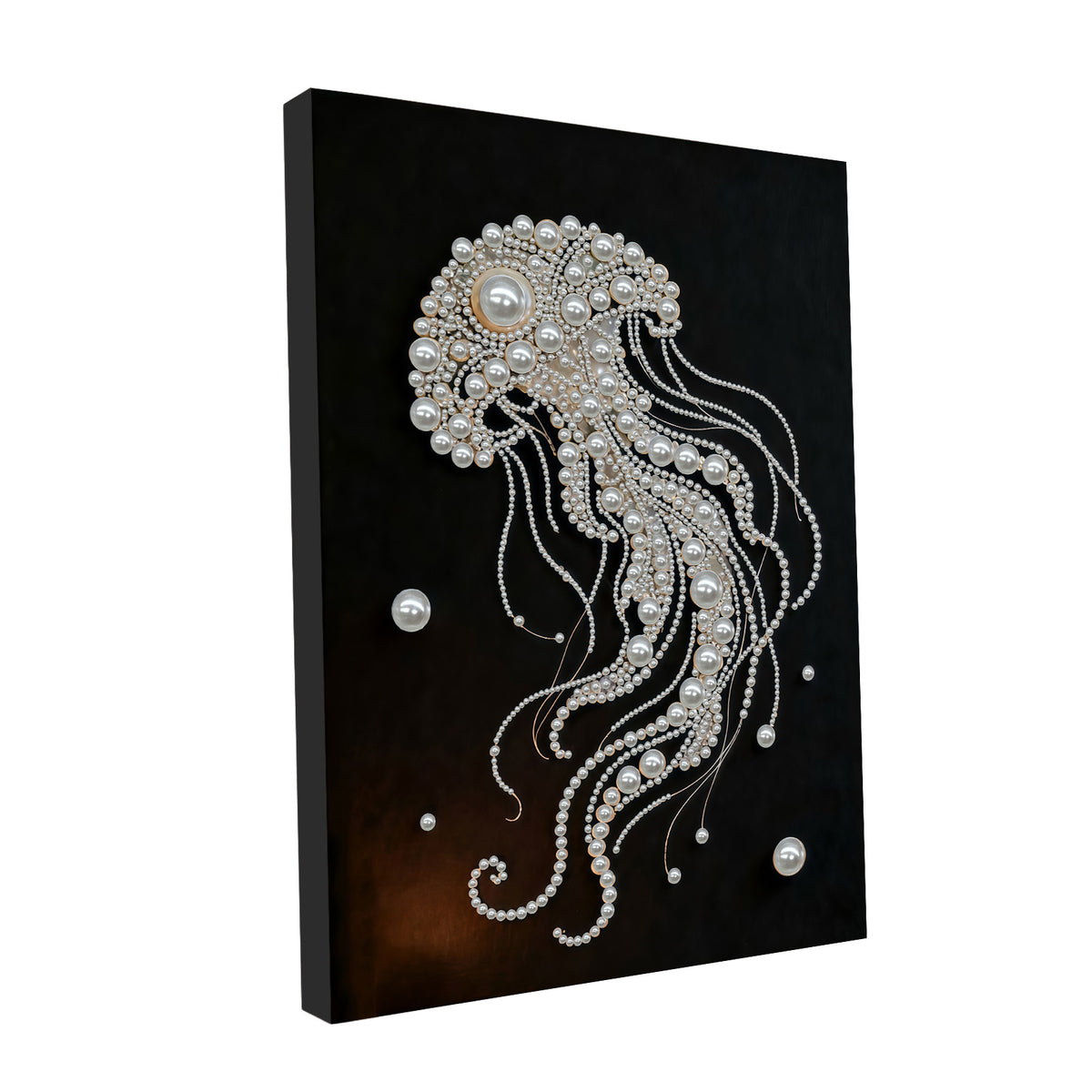 DIY Pearl Painting with Frame - Creative Design, DIY Self-Adhesive, Healing, Stress-Relieving Home Wall Decoration, Framed Painting with Frame Tools (Black Canvas)