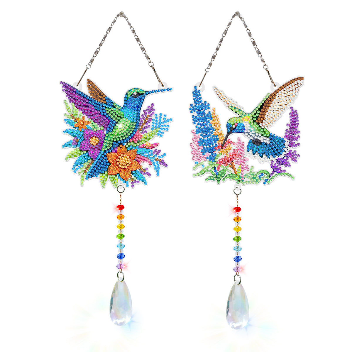 DIY Diamond Art Painting Pendant, Creative Design, PVC Material, Home Decor, Colorful Crystal Pendant, Two-Piece Set (Single-Sided Rhinestone Dotting)