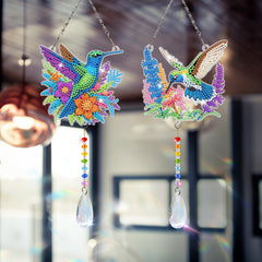 DIY Diamond Art Painting Pendant, Creative Design, PVC Material, Home Decor, Colorful Crystal Pendant, Two-Piece Set (Single-Sided Rhinestone Dotting)