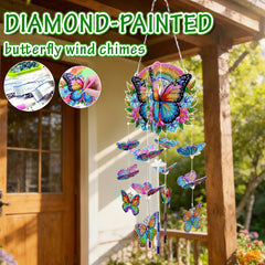 DIY Diamond Art Painting Wind Chime Creative Design 3D Assembly Home Decoration Dreamy and Beautiful Wind Chime Pendant (Double-sided Rhinestone Dotting)