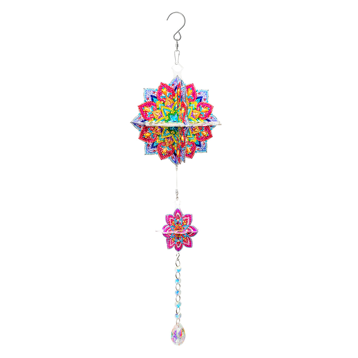 DIY Diamond Art Painting Pendant Mandala Creative Design PET Material 3D Assembly Home Decor with Dazzling Crystal Pendant (Double-sided Rhinestone Dotting)